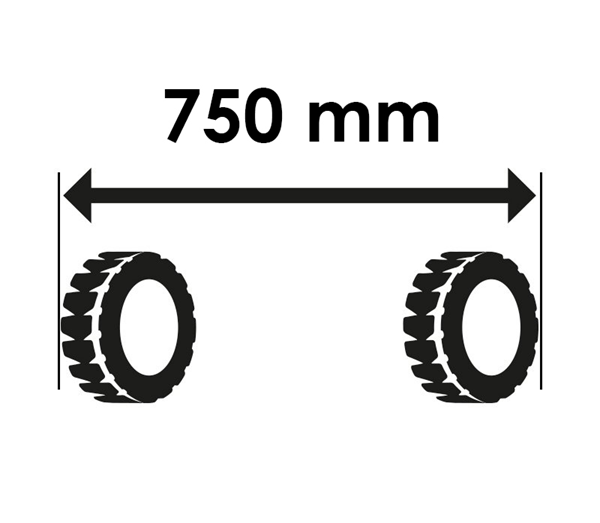 Differenza prezzo per larghezza carreggiata da 797 mm a 750 mm (misura esterna)
